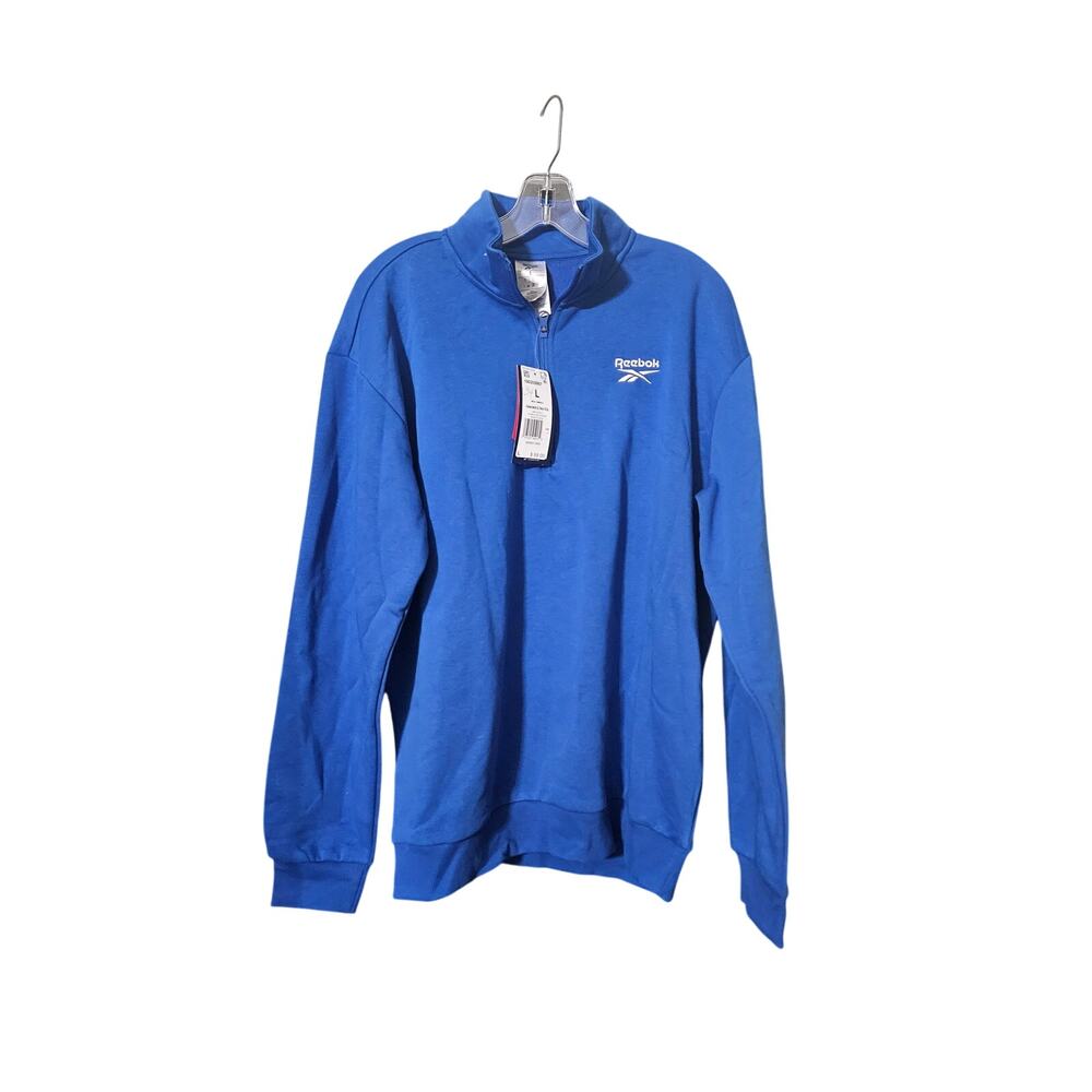 Reebok Mens Identify SL Quarter Zip Royal Blue Size Large